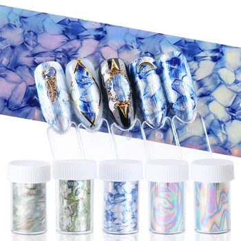 

1pcs Holographic Laser Shell Nail Foil Shimmer Starry Sky Nail Art Transfer Sticker Decal Manicure Marble Decor Sliders JI999