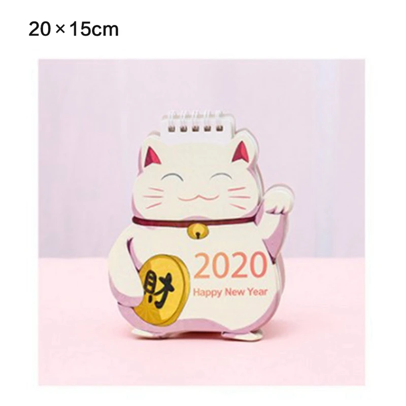 Милый Настольный календарь года с мультяшным рисунком Kawaii, форма единорога, школьный настольный календарь, планировщик, канцелярские принадлежности