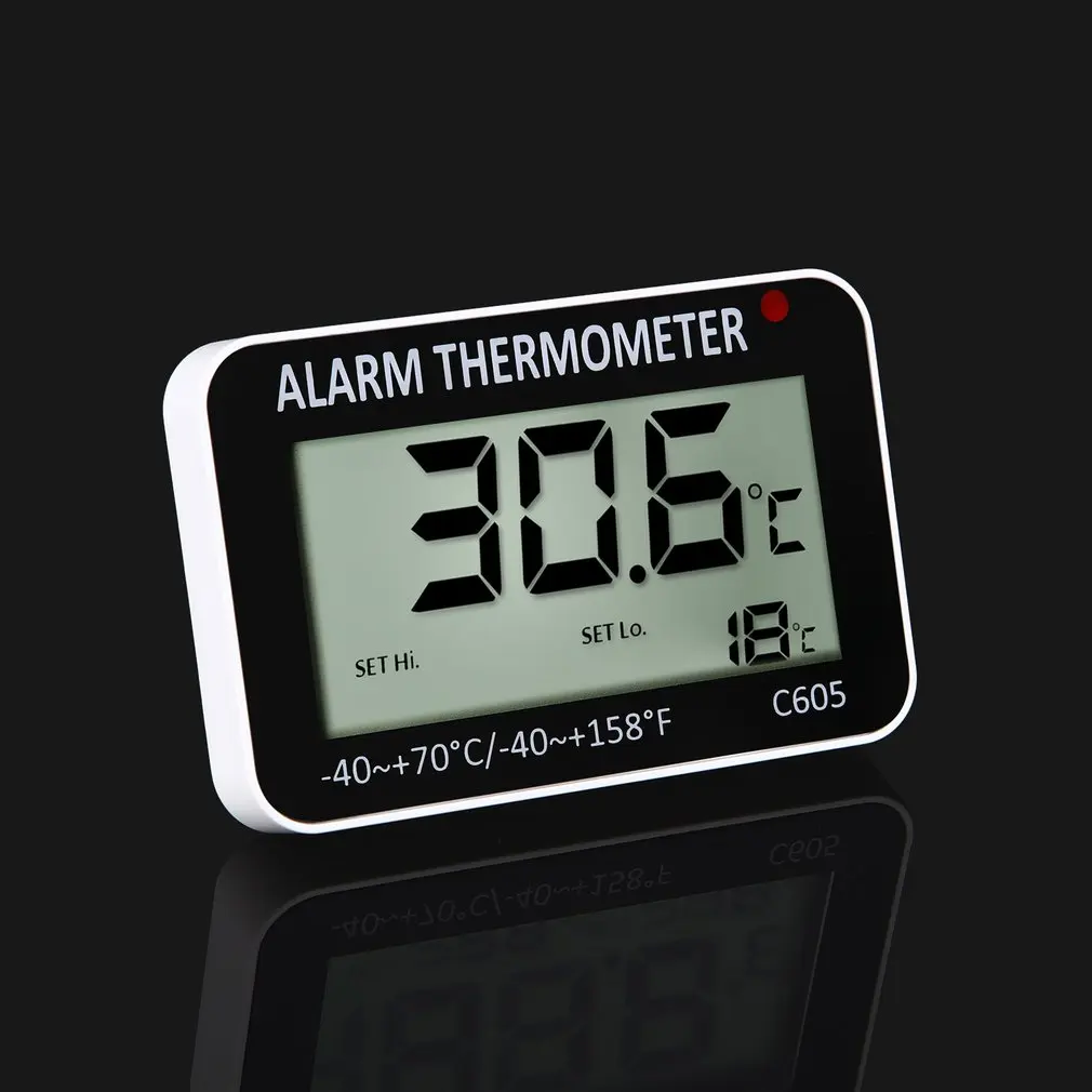 Термометр с цифровым дисплеем электронный гигрометр с светодиодный подсветкой Самая низкая температура функция сигнализации для помещений на открытом воздухе