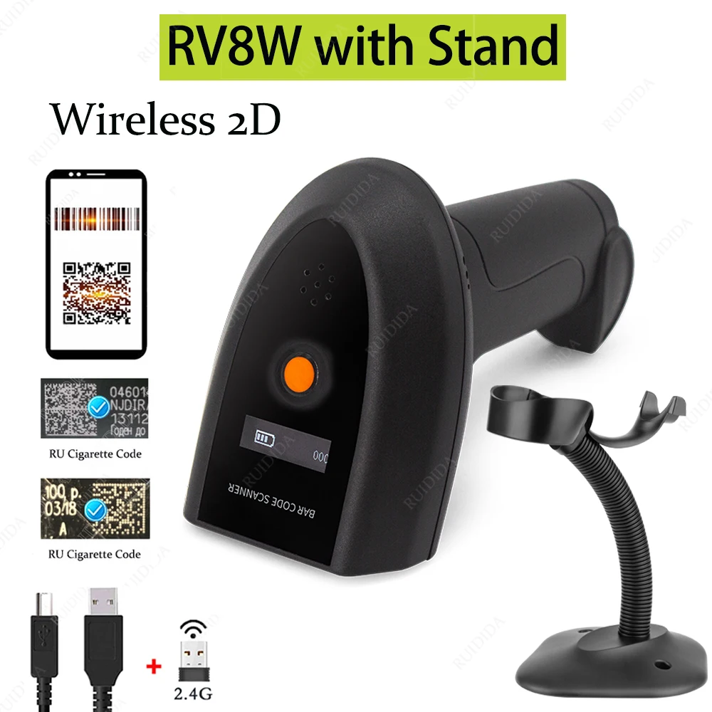 high speed scanner AI Intelligent Voice Barcode Scanner 2d Wireless Code Reader Scanner Wireless 2D Bluetooth Bar code Scanner QR Code Reader 2d portable document scanner Scanners