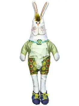 

8001 sewing and embroidery kit 'матренин посадпосадтекстильная textile toy 'bunny hariton', 47*22 cm