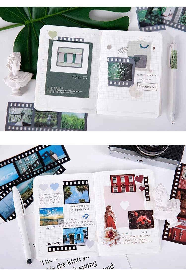 8 X натуральные дорожные пленки серии Bullet Journal декоративные полупрозрачные наклейки Скрапбукинг палочка этикетка дневник канцелярский альбом