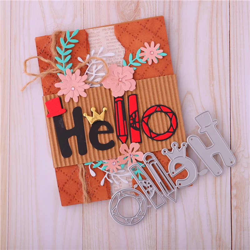 

Eastshape Word Dies Hello Letter Metal Cutting Dies New 2020 for DIY Scrapbooking Embossing Paper Cards Making Crafts