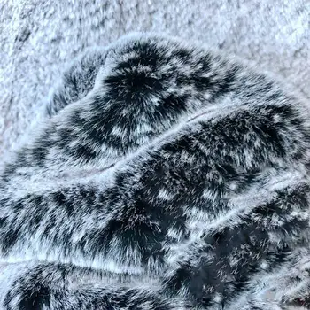 

Faux fur off-the-shelf faux rabbit fur black faded plush two-tone faux fur fabric