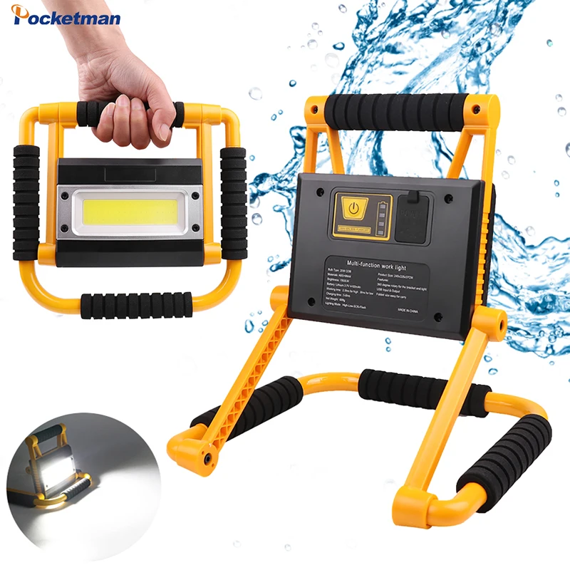 200W Portable Spotlights Cob Work Lamp Rechargeable Flashlight Waterproof Camping Lamps Outdoor Searchlight Night Working Lights led flashlight camping lamp led work light camping lights work light