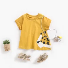 Новое летнее Повседневное платье для маленьких девочек с леопардовым принтом; Детские Желтые платья принцессы с короткими рукавами