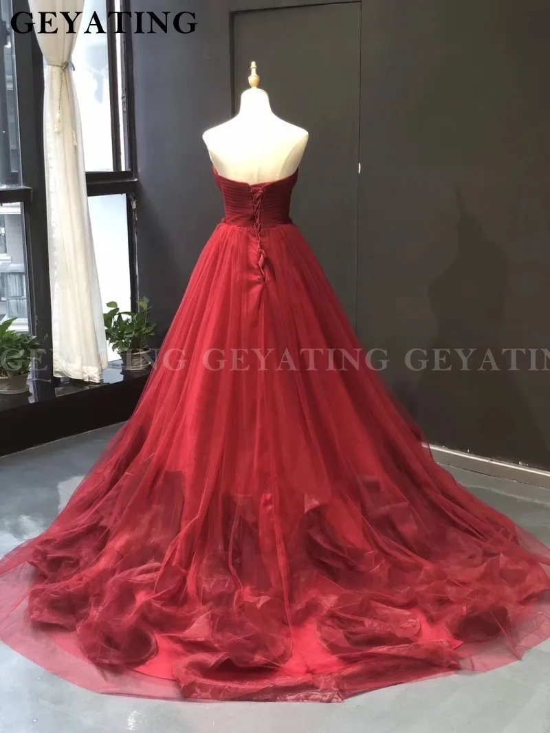 Реальное фото красное бальное платье пышные платья плиссированные 3D Цветы Милая кружевной корсет Сладкие 16 вечерние платья для выпускного вечера