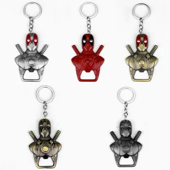

Deadpool Bottle Opener Keychain Dead Pool Mask Comics Beer Opener Key Chain Ring Holder Movie Jewelry Souvenirs