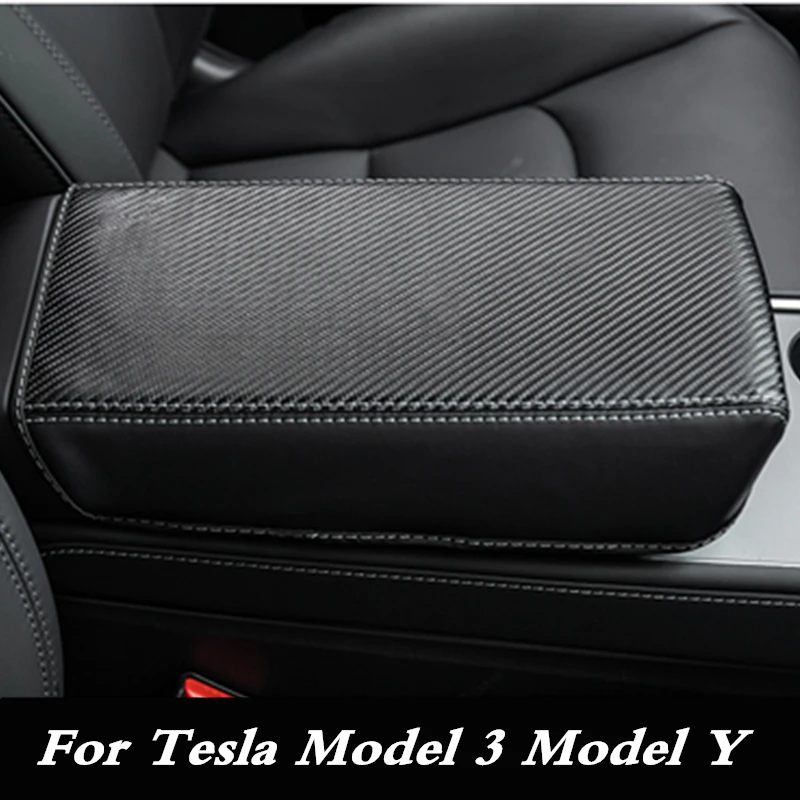 

Leather PU Car Armrest Pad For Tesla Model 3 Model Y Center Console Armrest Box Storage Cover Protection Cushion Accessories