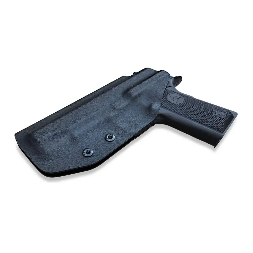 Azula All Leather OWB Paddle Holster For Colt Defender 1911 Compact 3" Barrel (Right Hand, Black)