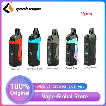 

2pcs Geekvape Aegis Boost 40W Pod Mod Kit 1500mAh Battery 2ml/3.7ml Refillable Pod Fit Both Pod & RDTA E-cig Vape Kit VS Solo