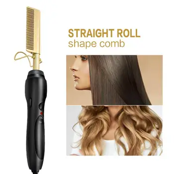 

Hair Straightener Flat Irons Straightening Brush Hot Heating Comb Hair Straight Styler Corrugation Curling Iron Hair Curler Comb