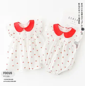 

2020 new baby girls printed dress summer cotton fashion girls dresses 0-5 years HV37