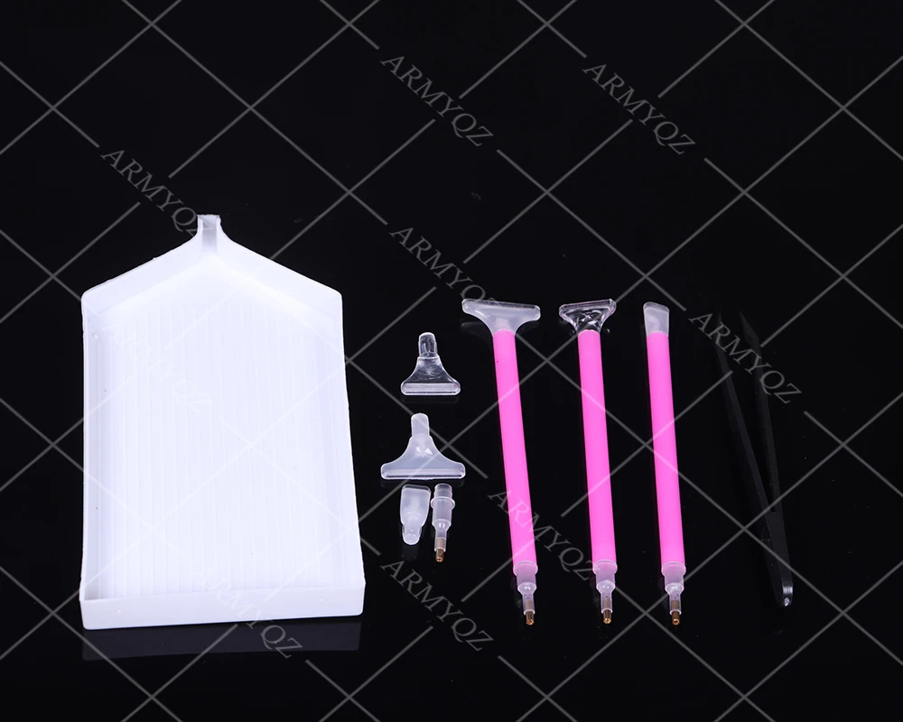 

Diamond Painting Pen Head Accessories Large Capacity DIY Tweezers Diamond Plate Handwork Square Round Rhinestone Tray Tools