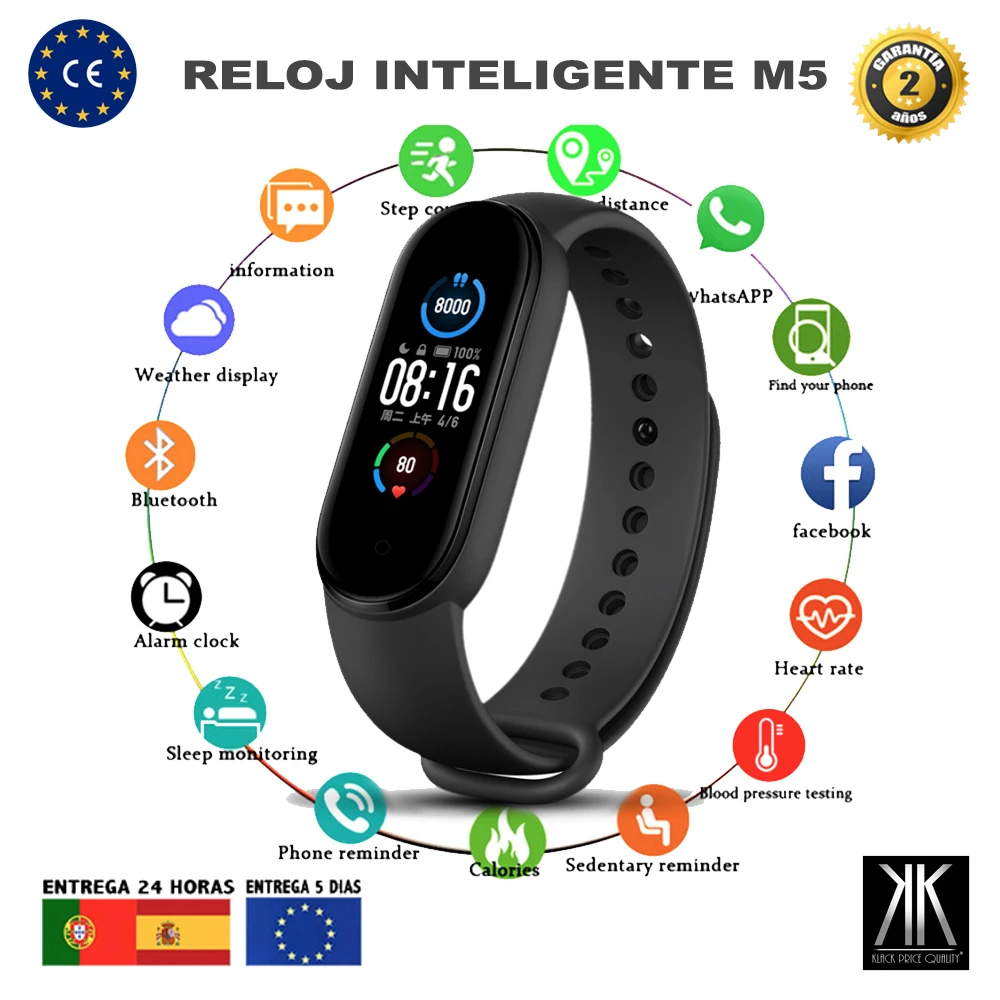 Pulsera de Actividad M5 Smartband Reloj Inteligente M 5 Bluetooth, Monitores, Fitness deporte running gym futbol|Pulseras inteligentes| - AliExpress