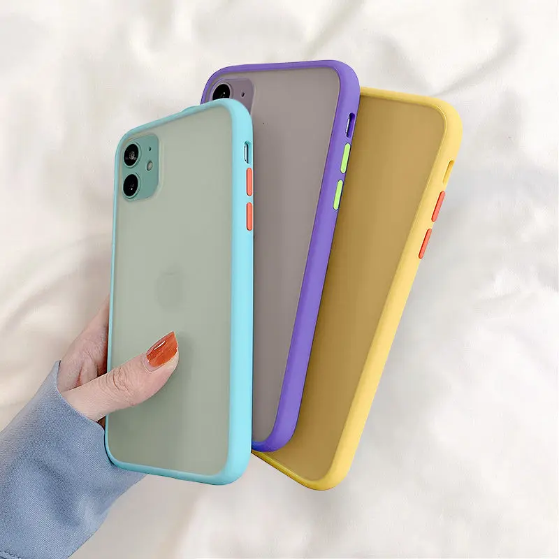 Мятный Гибридный простой матовый чехол бампер для iPhone 11 Pro Max XR XS Max 6S 8 7 Plus, Ударопрочный Мягкий силиконовый прозрачный чехол из ТПУ|Специальные чехлы| | АлиЭкспресс