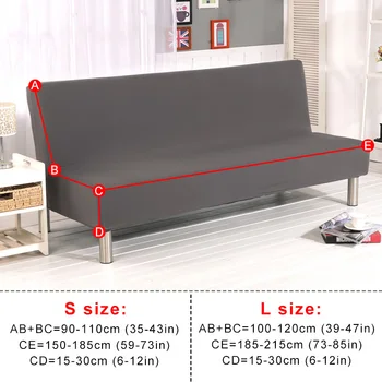 21 Solid Colors Armless Sofa Bed Cover 2