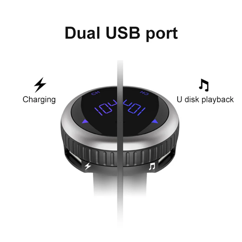 Универсальный двойной USB Автомобильное зарядное устройство Bluetooth приемник fm-передатчик mp3-плеер