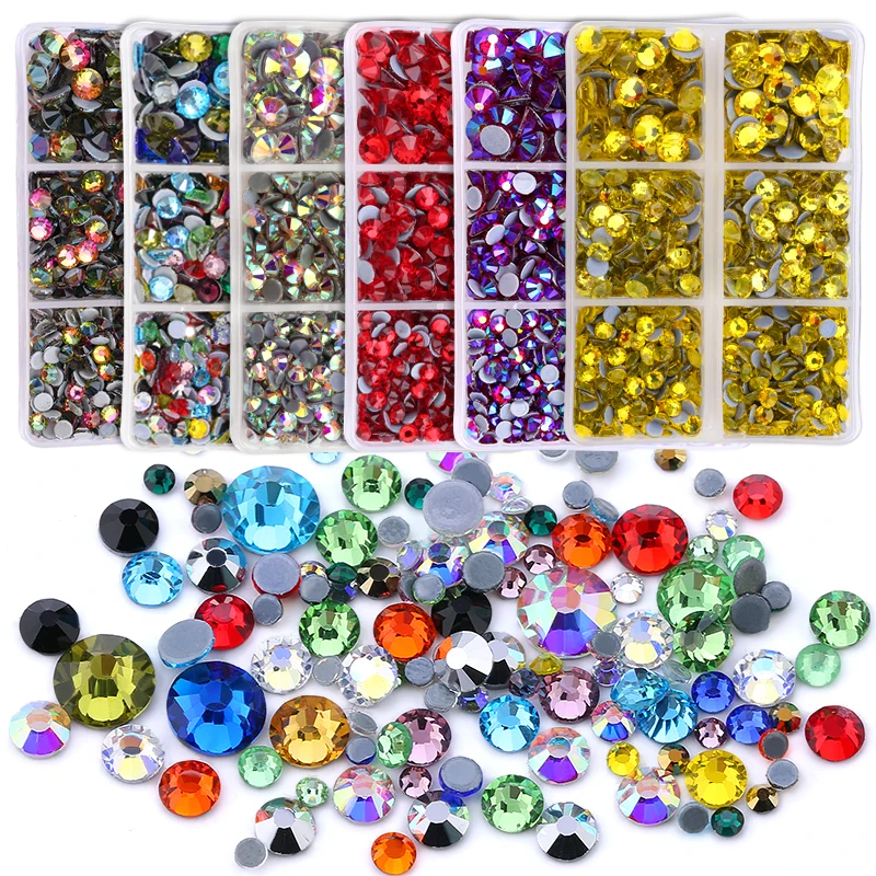 Hotfix Rhinestones Hotfix 6 Mixed Size FlatBack Crystal for Crafts
