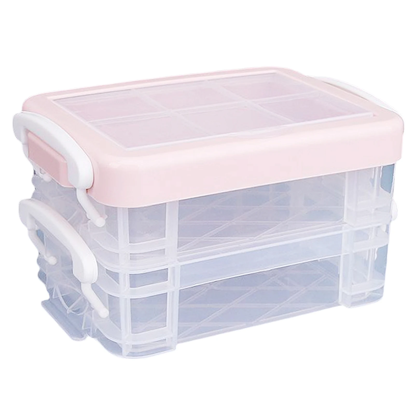 Multipurpose Clear Plastic Bobbins Storage Tool Box Embroidery Sewing Thread Spools Container Case Art Craft Organizer