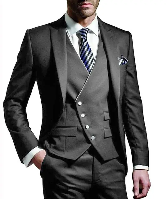 Latest Coat Pant Designs Charcoal Color Men Suit Slim Fit 3 Piece Classic  Tuxedo Prom Suits Jacket Custom Groom Blazer Masculino - Suits - AliExpress