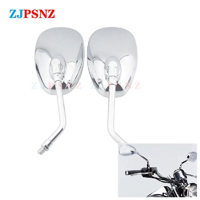 10mm Motorcycle Mirror 125cc Silver 360° Rotated Adjust Plating Back