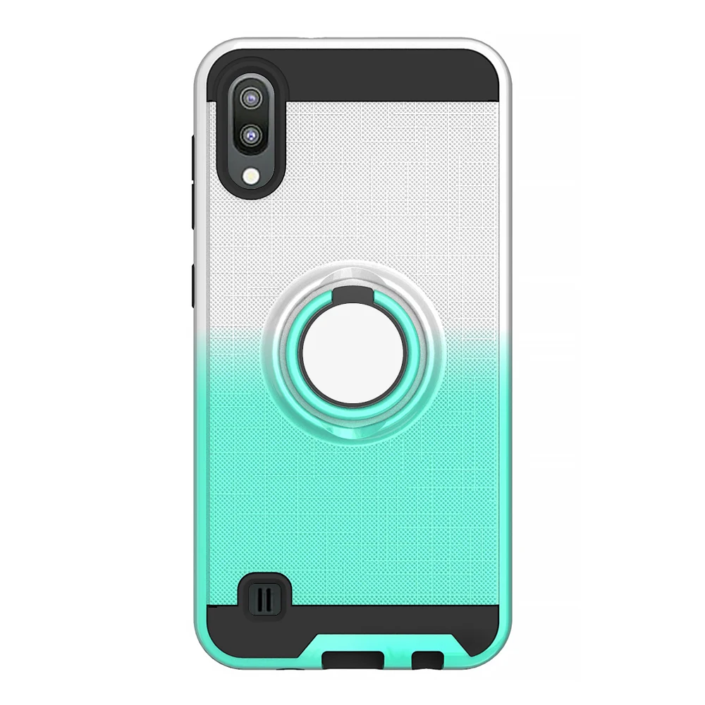 10pcs/lot Gradient TPU+PC 2 in 1 Back Case For Samsung A10E A20E A10S A20S A30S A505 A50S M10 M20 M30 360 Rotating Magnetic Ring