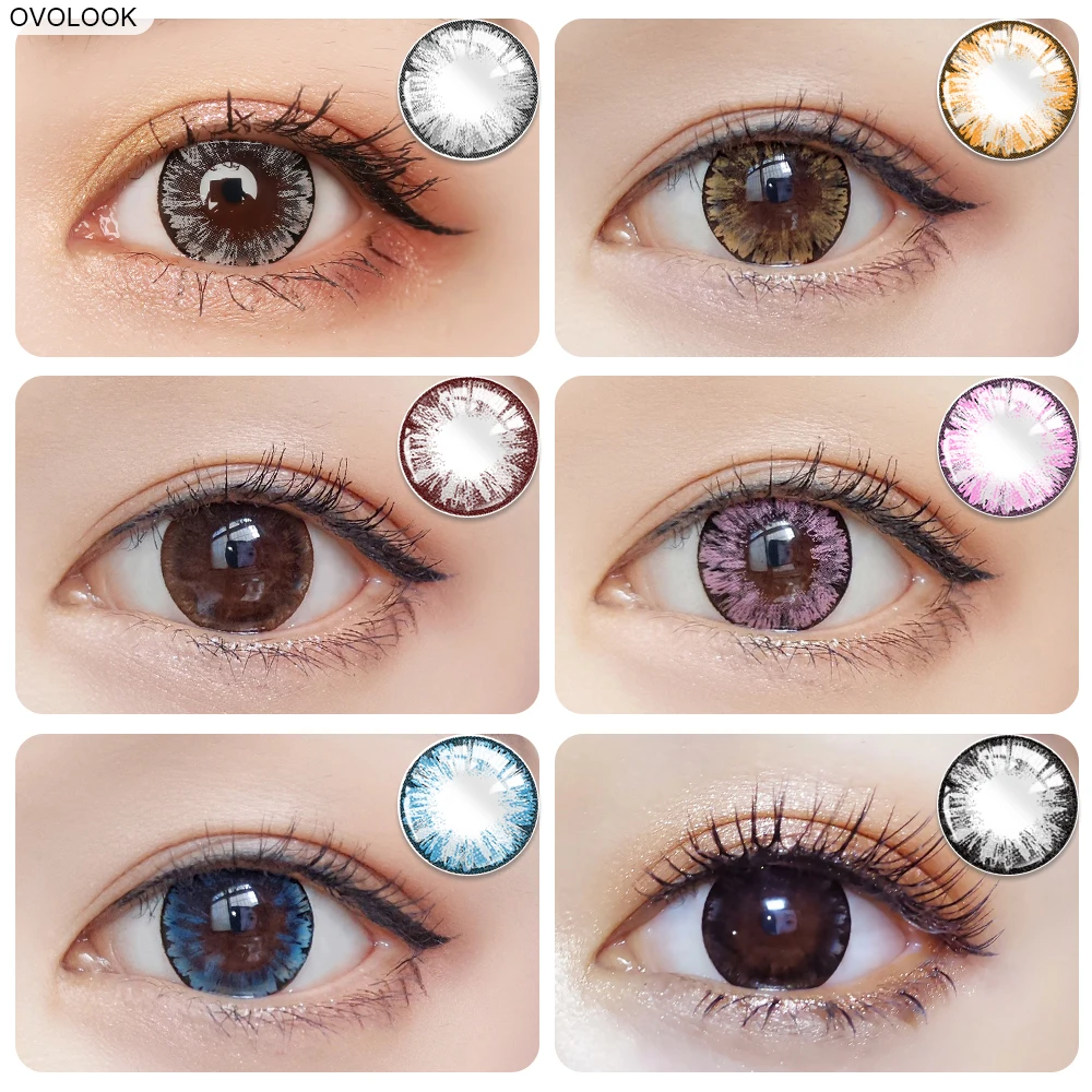 OVOLOOK 2pcs/пара линз Цвет ed контактные линзы для глаз MAXIY Девушка Серия 6 тон Dia 14 5 мм