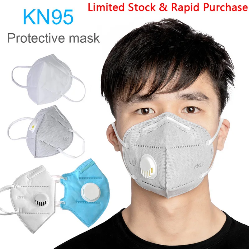 

1PCs KN95 Mouth Mask With Breathing Valve Dust Mask PM2.5 Anti Virus Bad Smell Bacteria Proof 95% Filtration Face Mouth Mask