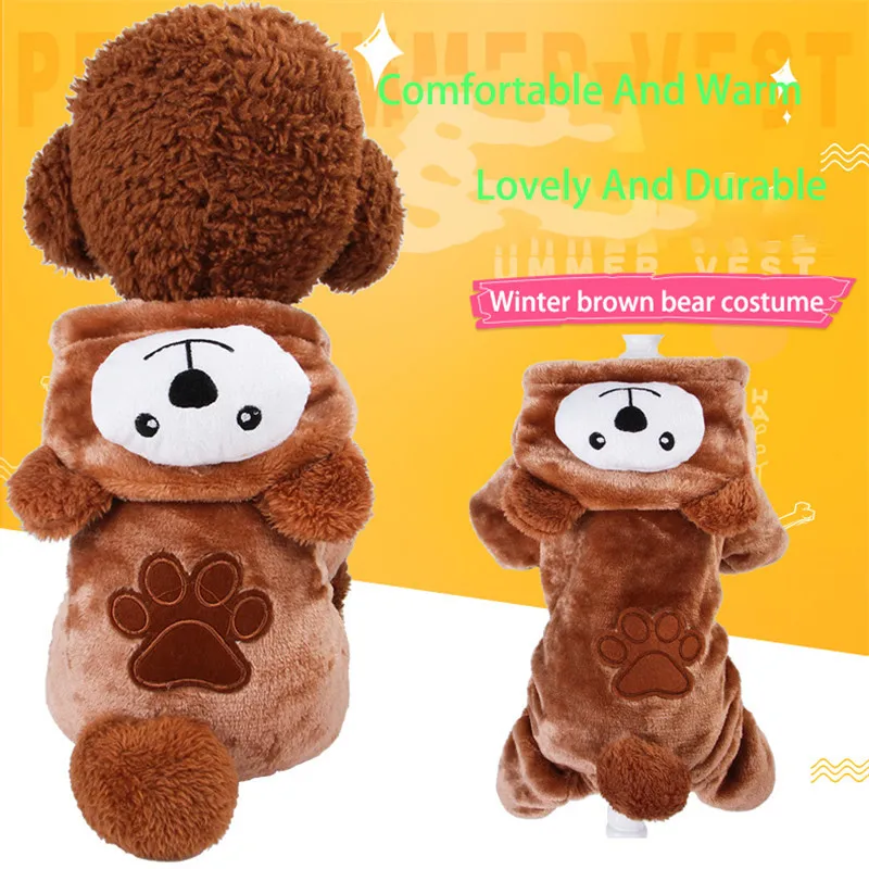 

Manufacturers Spot New Pet Clothes Dog Four Feet Brown Bear Turned Into Autumn And Winter Models Thickening Supplies