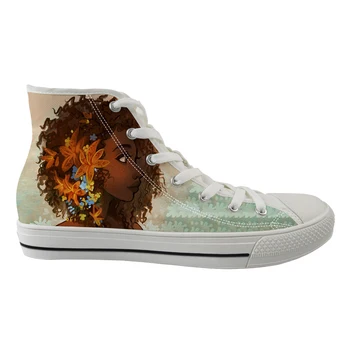 

African Sneaker Women Female High-top Shoes Lightweight Ladies Lace-up Vulcanized Black Girls Magic Lace Up Large Size 47 Shoes