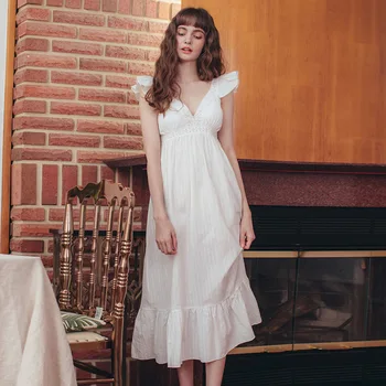 

Pajamas Women New Style Cotton Casual V-neck Ladies Korean Pajamas Suit with Chest Pad Sling Sexy Plus Size Home Service Pyjamas
