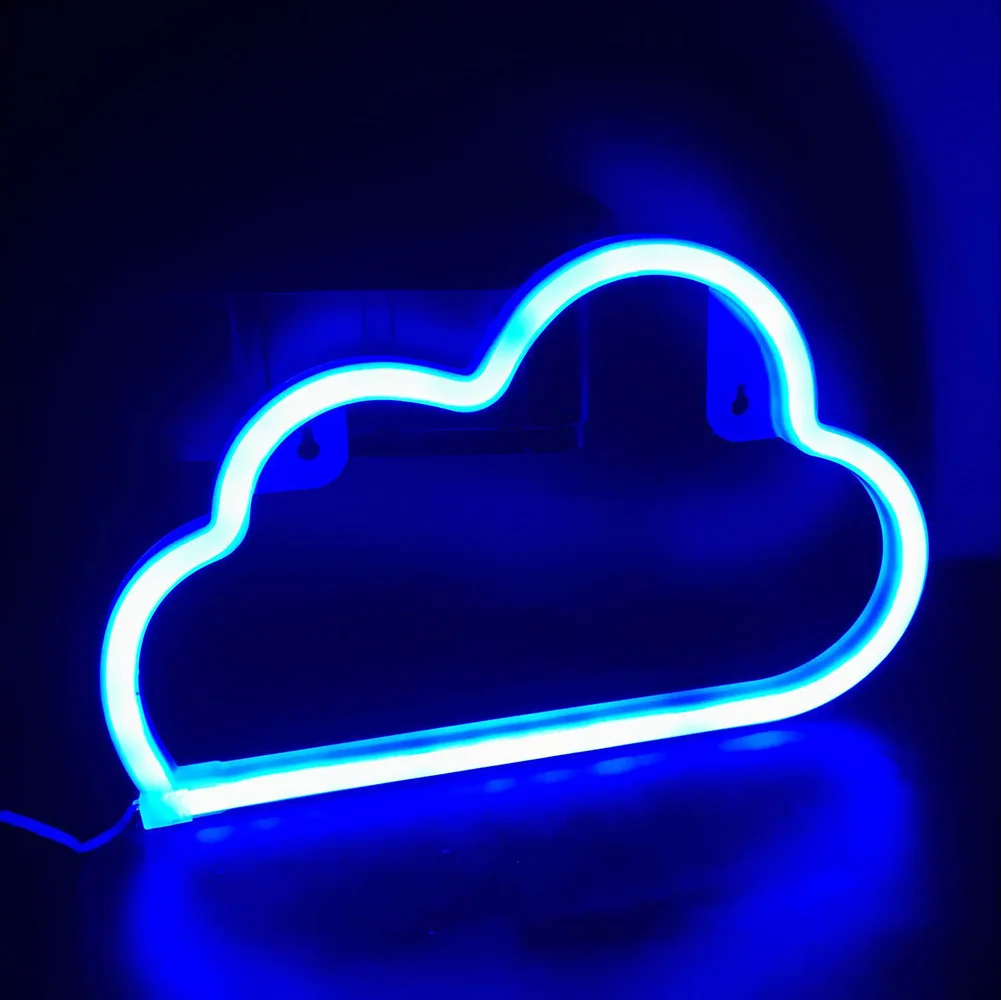 Blue Cloud Светодиодный светильник с неоновой вывеской Love, светильник ning Cloud Moon Star, неоновый светильник для фотосъемки, для магазина, свадебного украшения, Рождественский светильник D35 - Испускаемый цвет: Blue Cloud