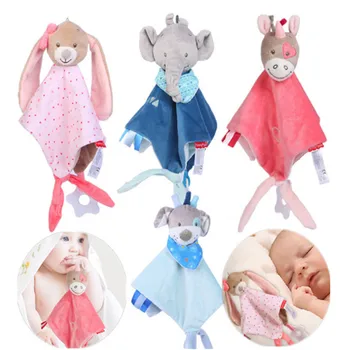 

Baby Towels Newborn Rattles Animal Bear/Rabbit Plush Dolls Soft Security Blanket Bed bells Baby Comfort Saliva Towel Baby Toys