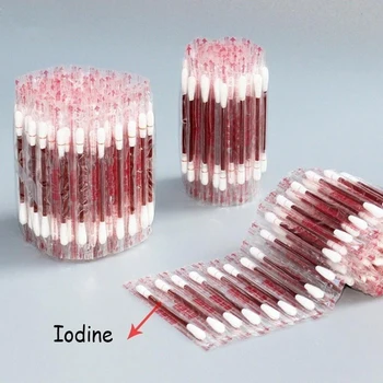 

5 Pcs Disinfect Cotton Swab Buds Iodine Inside For Travel Outdoor Sport Emergency Medical Assistance