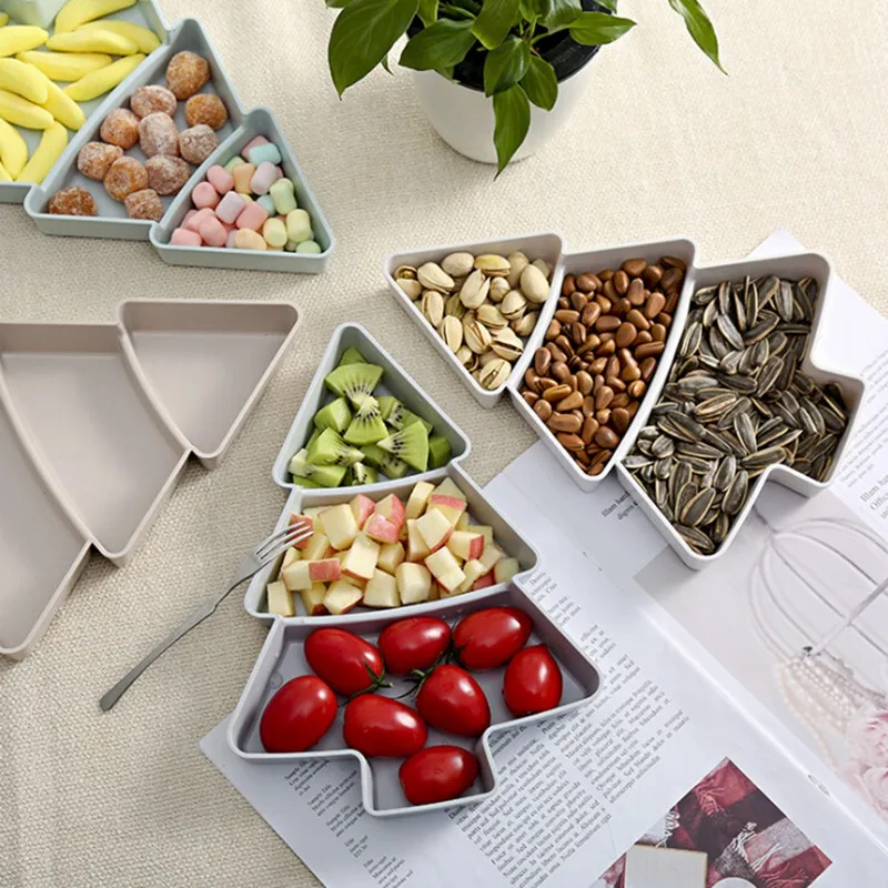 

Candy Tray Christmas Tree Shaped Dried Fruit Storage Tray Dinner Coffee Serving Dessert Storage Kitchen Decorative Supplies