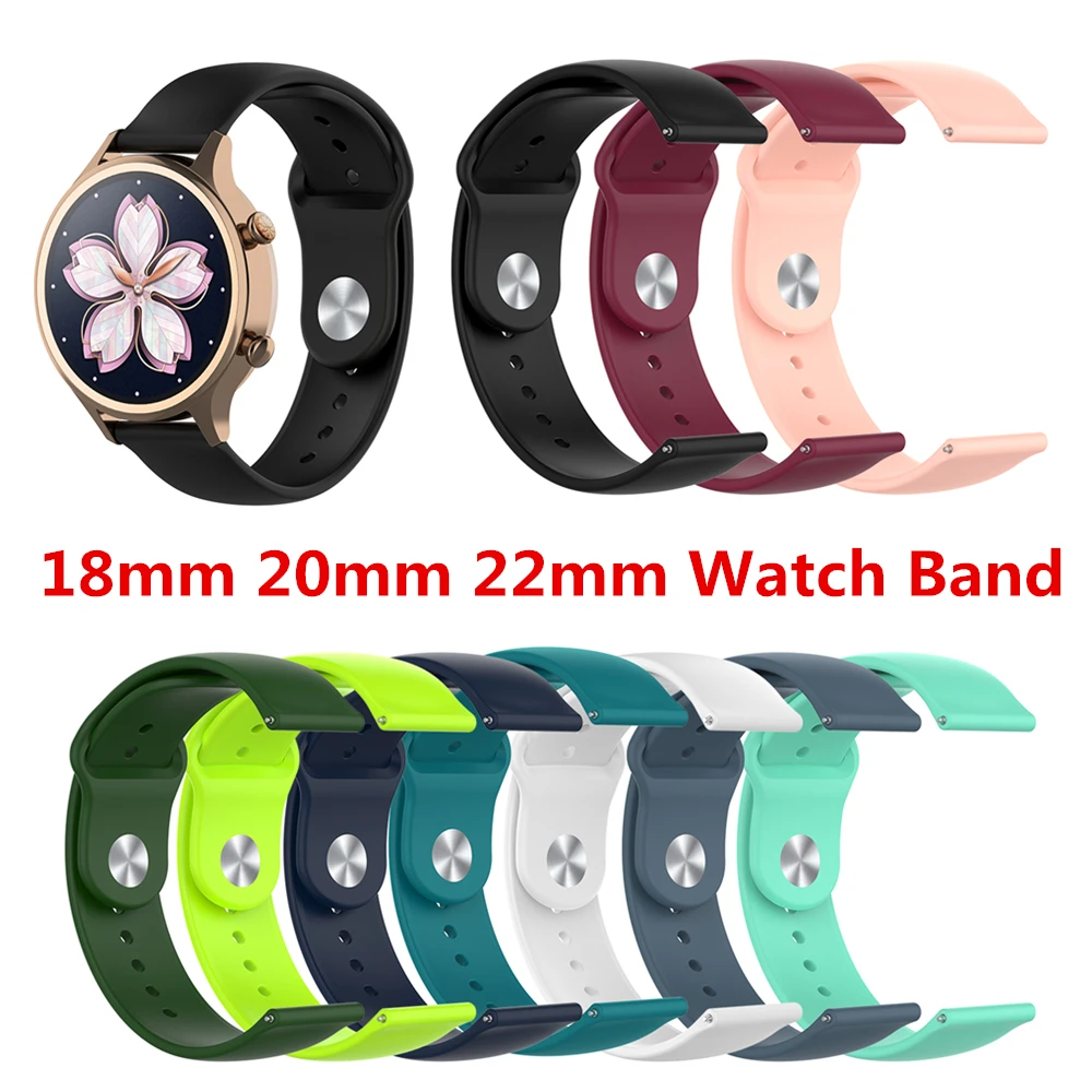 18 мм 20 мм 22 мм ремешок для часов Силиконовый сменный ремешок для Xiaomi Huami Amazfit для huawei для samsung для Garmin ремни