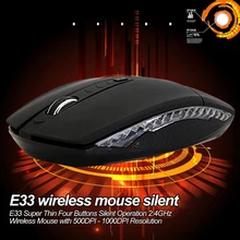 Компьютерная мышь 2,4 GHz мышь для ноутбука PC USB Беспроводная мышь 1600 dpi Регулируемая USB 2,0