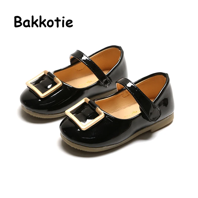 Bakkotie/2019 г. Новинка детская обувь из искусственной кожи черного цвета сезон осень
