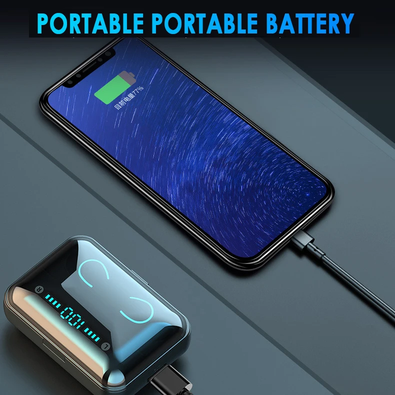 F9-5 Bluetooth 5,0 TWS наушники с цифровым дисплеем, наушники с сенсорной кнопкой, светодиодный, беспроводные наушники, настоящие наушники, стерео наушники