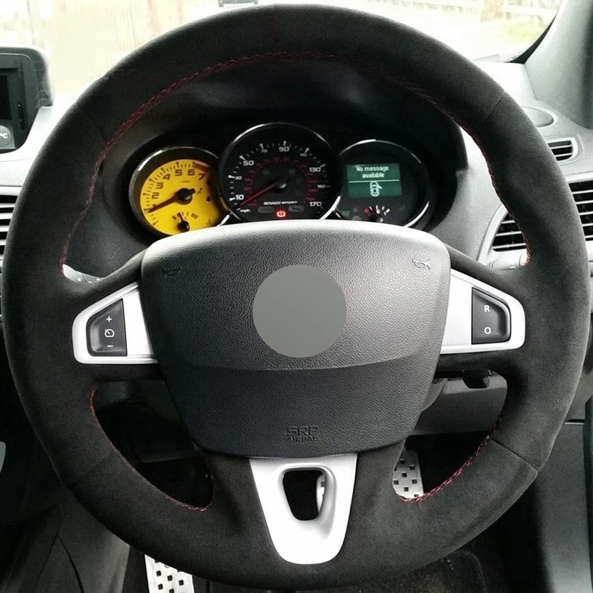 Black-Suede-Hand-Sew-Comfortable-Soft-Steering-Wheel-Cover-for-Renault-Megane-2008-2016-Fluence-ZE-2