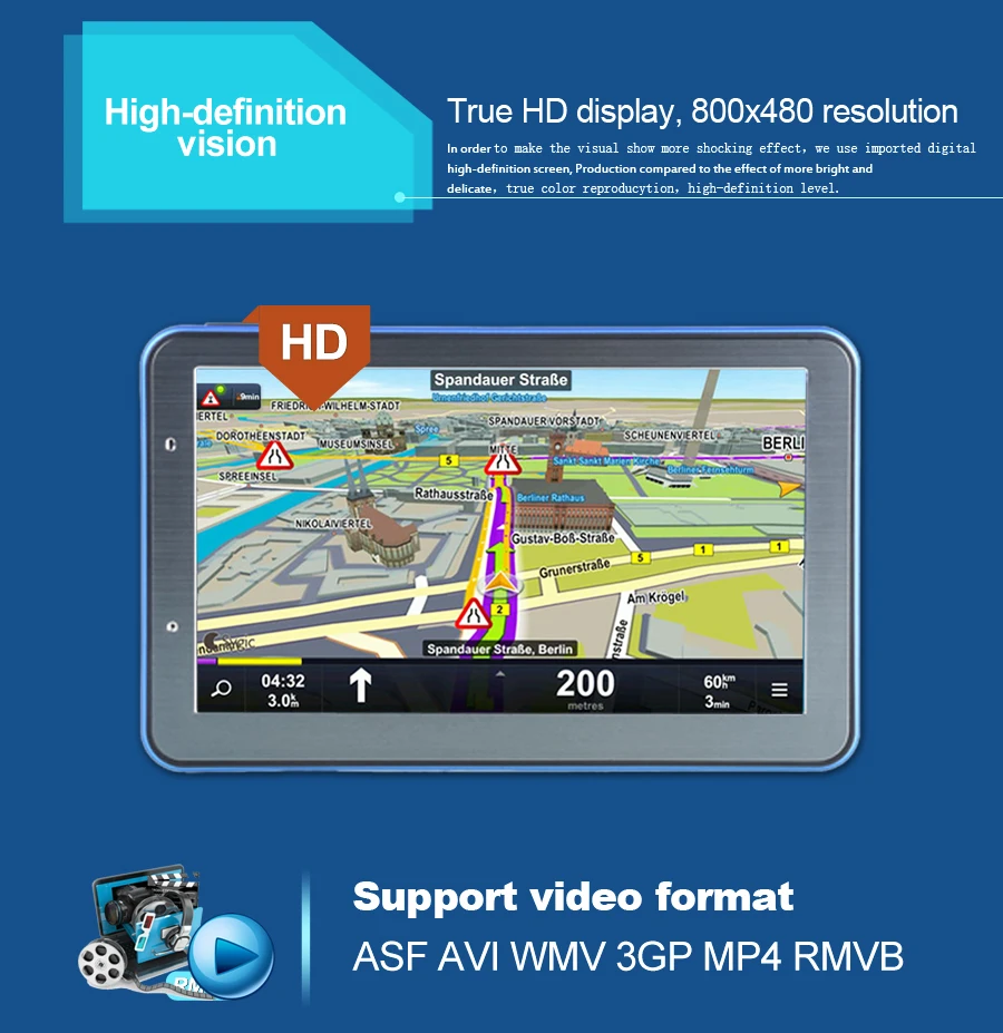 " HD Автомобильный gps навигатор Bluetooth Navitel последняя европейская карта Sat nav gps навигатор с солнцезащитным козырьком 30 шт