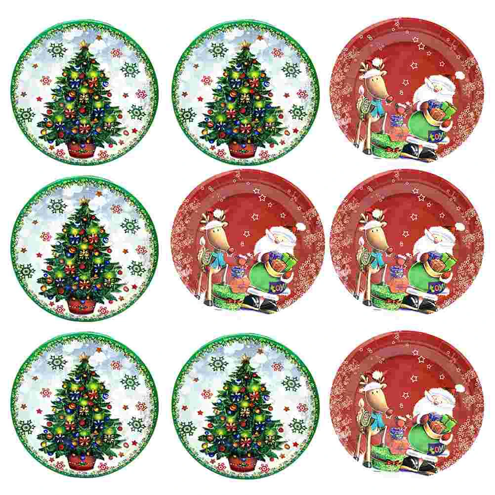 1 Set 20 Pcs Kerst Papieren Borden Wegwerp Borden Kleur)|Vaatwerk & Borden| - AliExpress