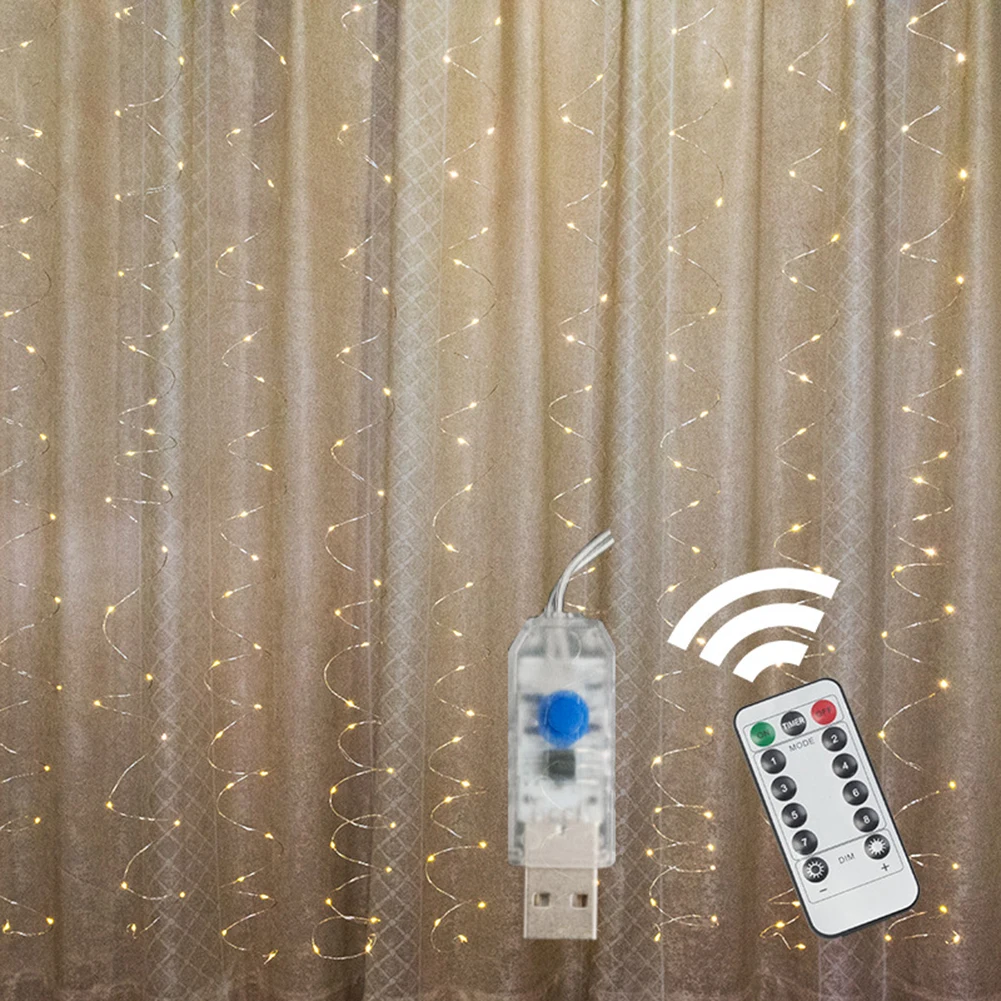 8 режимов USB пульт дистанционного управления Светодиодный светильник для занавесок Сказочный светильник s яркость светильник может быть регулируемым на Рождество День рождения вечерние украшения