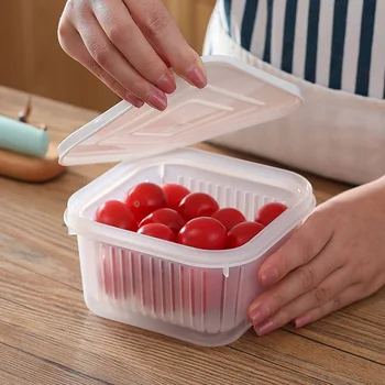 

Creative Chopped Onion Vegetables Box Kitchen Ginger Garlic Storage Box Refrigerator Fruit Portable Drain Seal Box