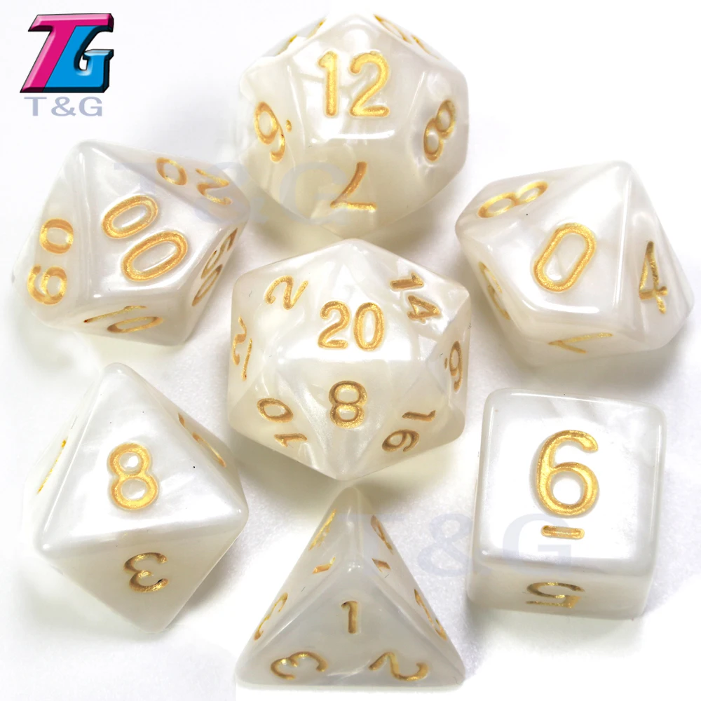 Золото чернил игральные кости DnD эффект мраморной поверхности D4 D6 D8 D10 % D12 D20 7