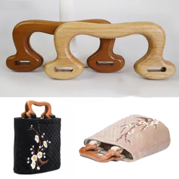 

17.2X9 cm solid wood nature light coffee color U shape wood purse frame handles wooden obag bag handles wholesale bag parts