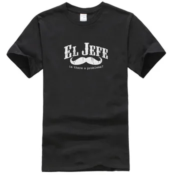 

2018 Crazy Bro's Tees El Jefe -The Boss in Spanish mustache funny Mexican Men's T-Shirt Funny Cotton Short Sleeve Shirts For Men