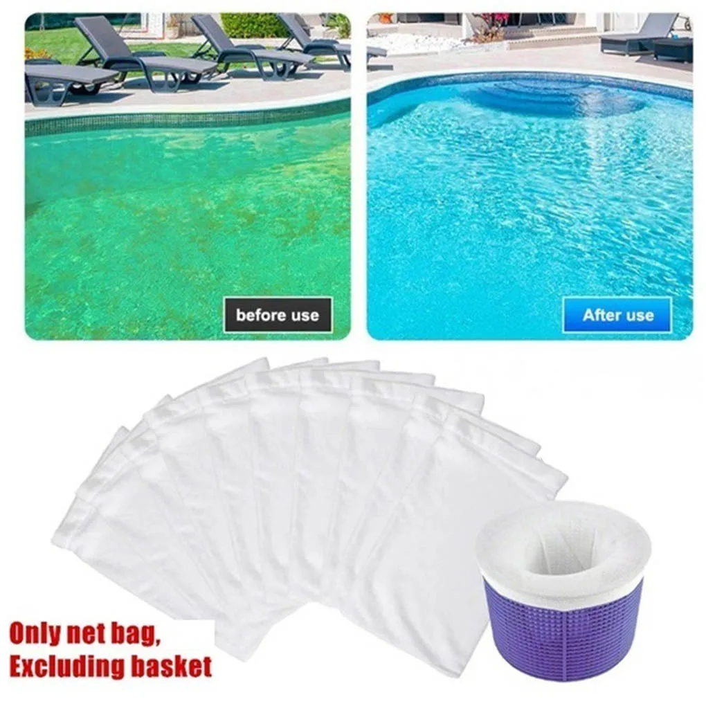 

5/10/20/30pcs/Set Filter Storage Pool Skimmer Socks Nylon Swimming Pool Filter Socks For Baskets Skimmers White Pool Supplies