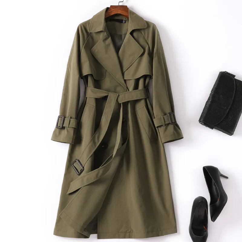Осенний Тренч в английском стиле классический пояс двубортная ветровка для